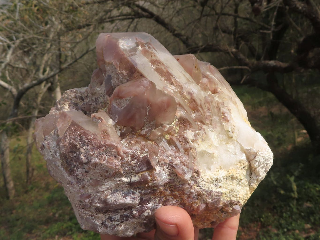 Natural Red Hematoid Phantom Quartz Clusters  x 3 From Karoi, Zimbabwe - TopRock