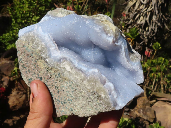 Natural Rare Larger Blue Lace Agate Specimens  x 3 From Nsanje, Malawi