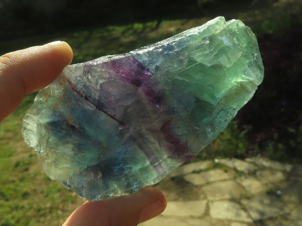 Natural Stone Sealed Watermelon Fluorite Cobbed Pieces  x 9 From Uis, Namibia - TopRock