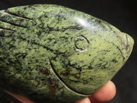 Polished Hand Carved Leopard stone Fish Carvings  x 3 From Zimbabwe