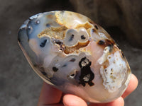 Polished Banded Agate Standing Free Forms  x 4 From West Coast, Madagascar - Toprock Gemstones and Minerals 