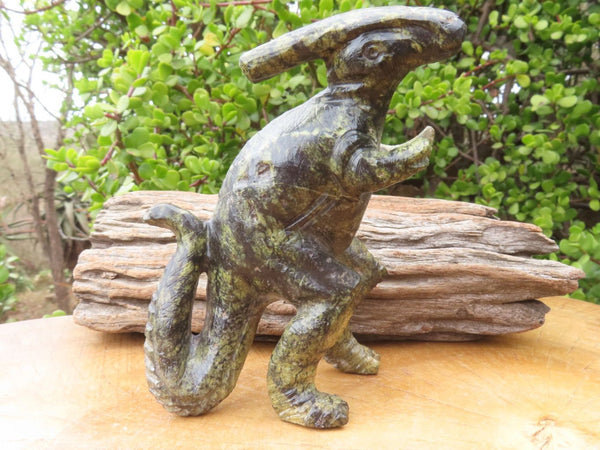 Polished Leopard Stone Dinosaur Carvings x 2 From Zimbabwe - TopRock