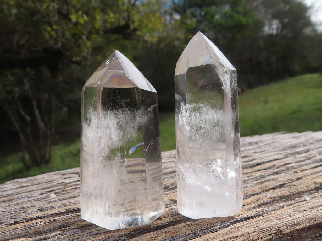 Polished Highly Selected Mix Of Semi Optic & Smokey Wispy Phantom Quartz x 12 From Madagascar - TopRock