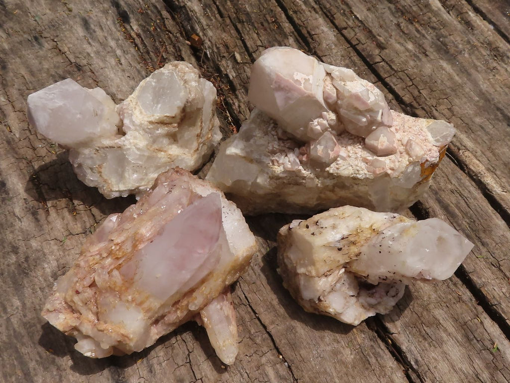 Natural Mixed Selection Of Quartz Clusters  x 4 From Madagascar - TopRock