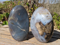 Polished Banded Agate Standing Free Forms  x 4 From West Coast, Madagascar - Toprock Gemstones and Minerals 