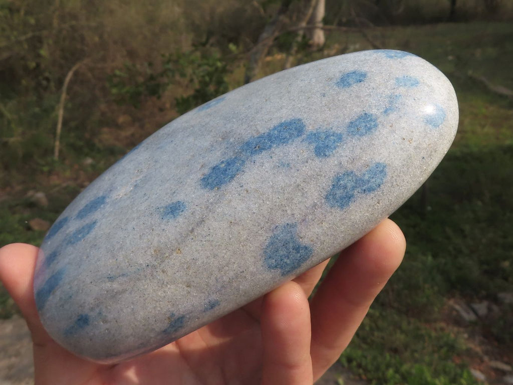 Polished Blue Spotted Spinel Quartz Spheres & Standing Free Form x 3 From Madagascar - TopRock