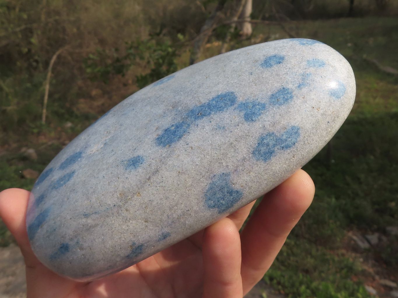 Polished Blue Spotted Spinel Quartz Spheres & Standing Free Form x 3 From Madagascar - TopRock