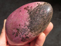 Polished Rhodonite Standing Free Forms x 2 From Ambindavato, Madagascar - Toprock Gemstones and Minerals 