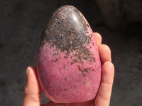 Polished Rhodonite Standing Free Forms x 2 From Ambindavato, Madagascar - Toprock Gemstones and Minerals 