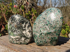 Polished Rare Emerald Mica In Matrix Standing Free Forms x 2 From Mutoko, Zimbabwe - Toprock Gemstones and Minerals 