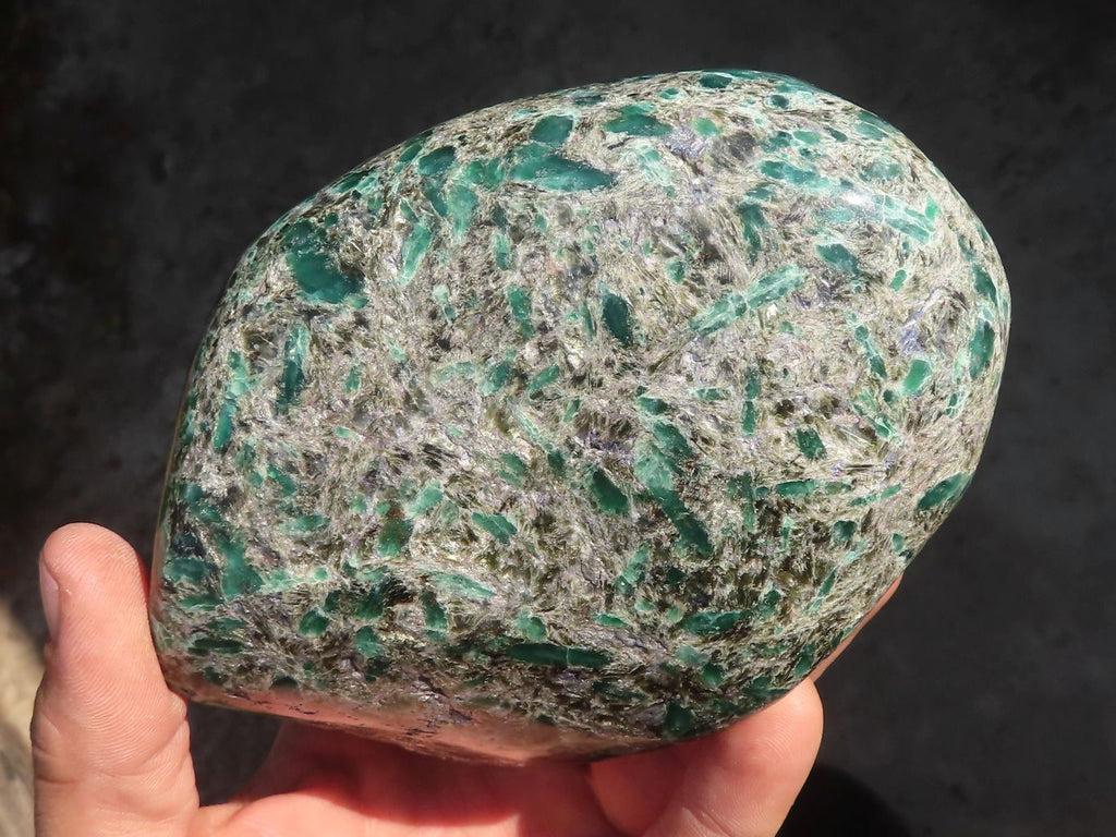 Polished Rare Emerald Mica In Matrix Standing Free Forms x 2 From Mutoko, Zimbabwe - Toprock Gemstones and Minerals 