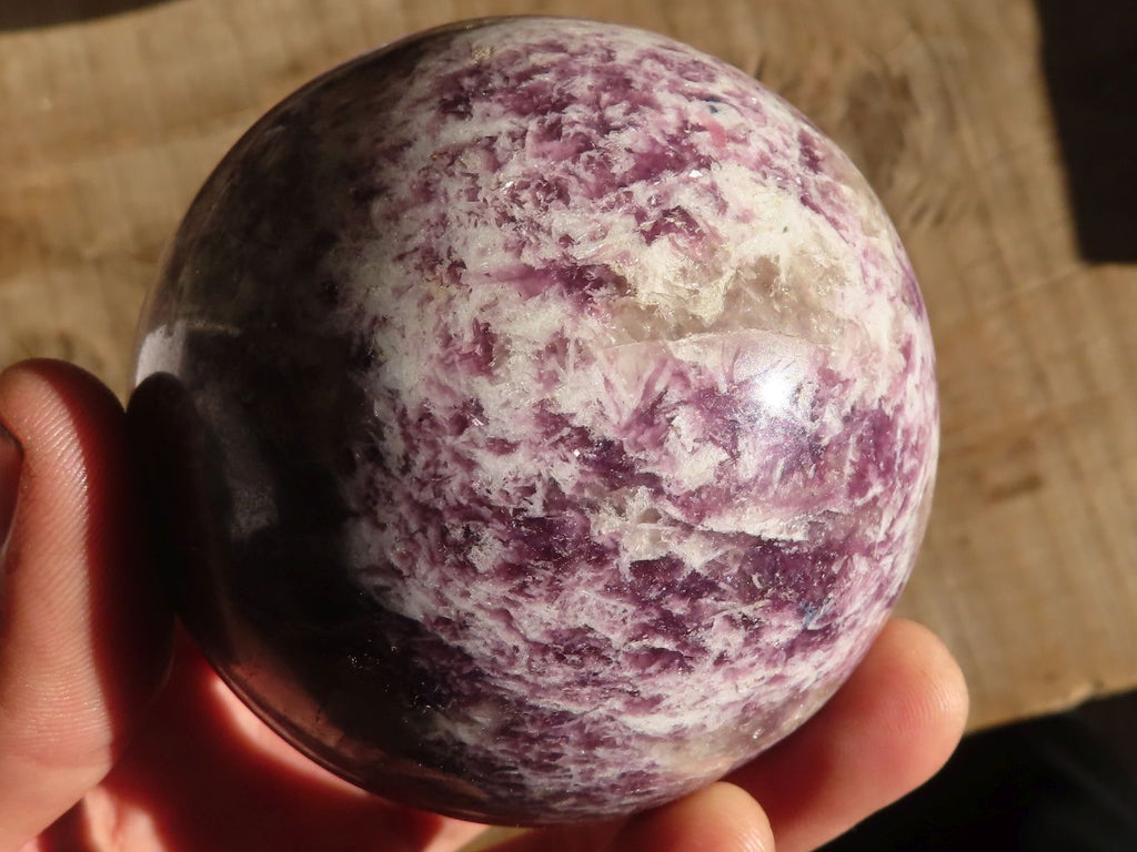 Polished Purple Lepidolite Spheres With Pink Tourmaline  x 2 From Madagascar - Toprock Gemstones and Minerals 