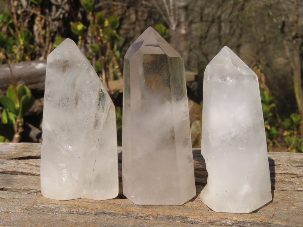 Polished Clear Quartz Crystal Points  x 6 From Madagascar - Toprock Gemstones and Minerals 