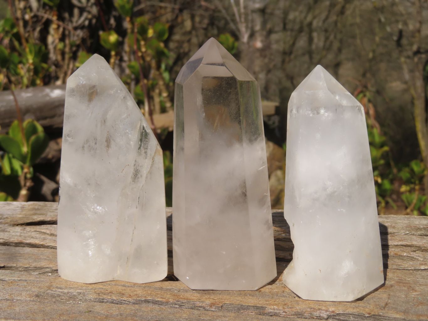 Polished Clear Quartz Crystal Points  x 6 From Madagascar - Toprock Gemstones and Minerals 