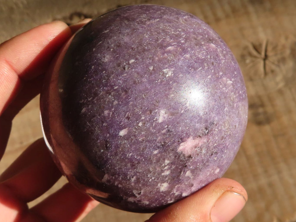 Polished Purple Lepidolite Spheres With Pink Tourmaline  x 2 From Madagascar - Toprock Gemstones and Minerals 