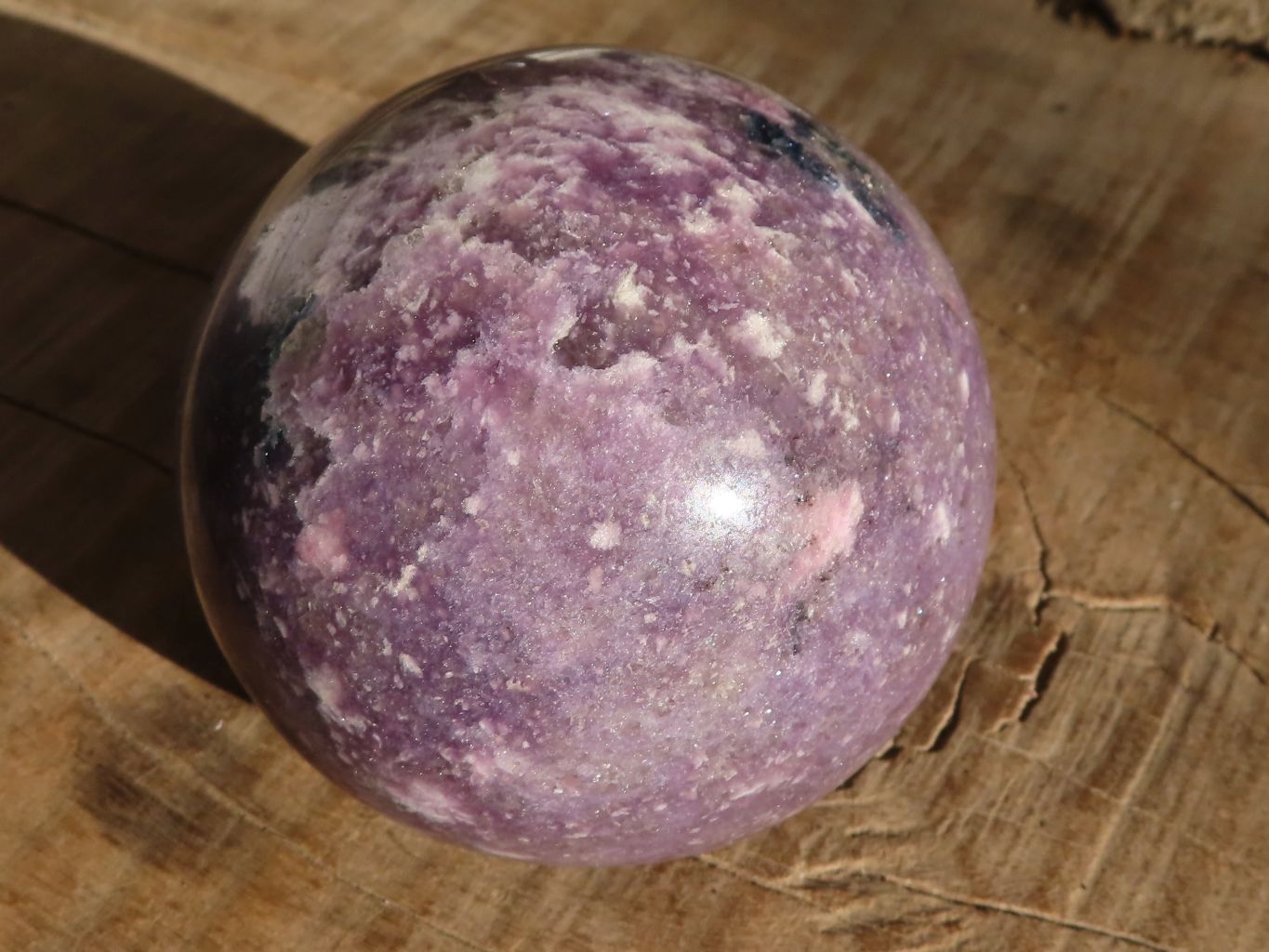 Polished Purple Lepidolite Spheres With Pink Tourmaline  x 2 From Madagascar - Toprock Gemstones and Minerals 