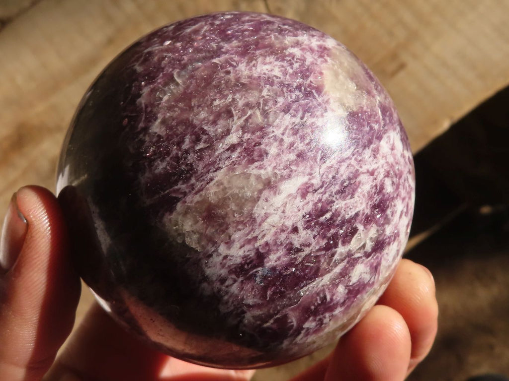 Polished Purple Lepidolite Spheres With Pink Tourmaline  x 2 From Madagascar - Toprock Gemstones and Minerals 
