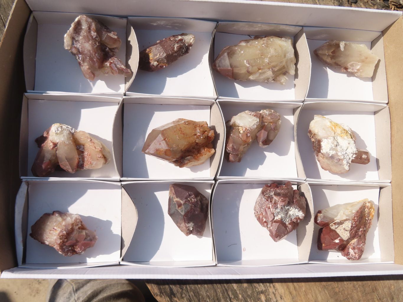 Natural Red Hematoid Quartz Specimens x 12 From Karoi, Zimbabwe - Toprock Gemstones and Minerals 