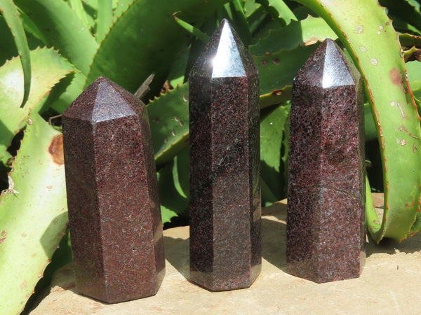 Polished Garnet Crystal Points x 3 From Madagascar - TopRock