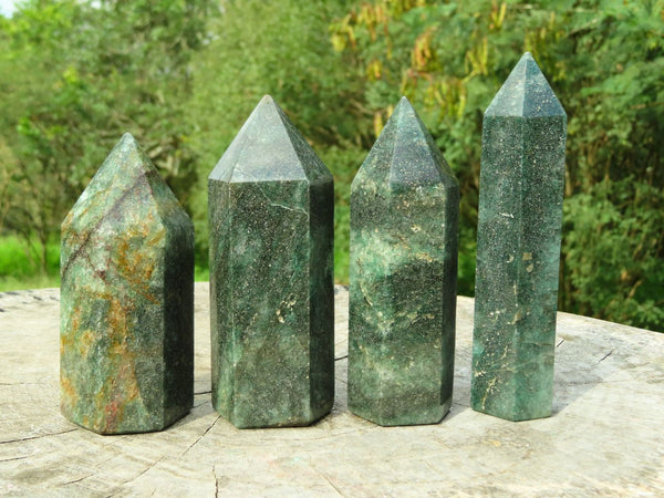 Polished Green Fuchsite Crystal Points x 4 From Madagascar - TopRock