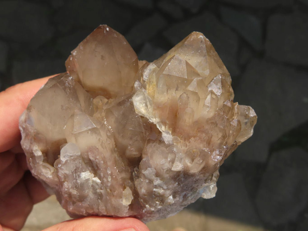 Natural Smokey Quartz Clusters x 3 From Lwena, Congo - TopRock