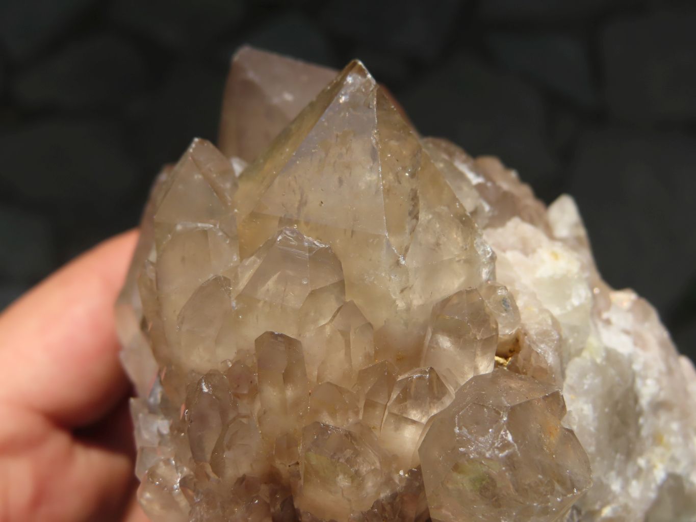 Natural Smokey Quartz Clusters x 3 From Lwena, Congo - TopRock