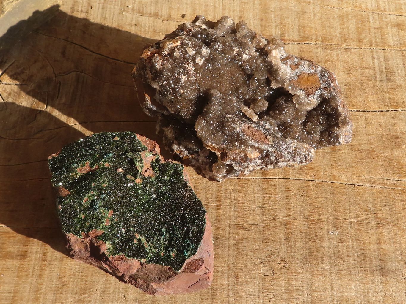 Natural Rare Libethenite Crystals On Dolomite Matrix Specimens x 2 From Likasi, Congo - Toprock Gemstones and Minerals 