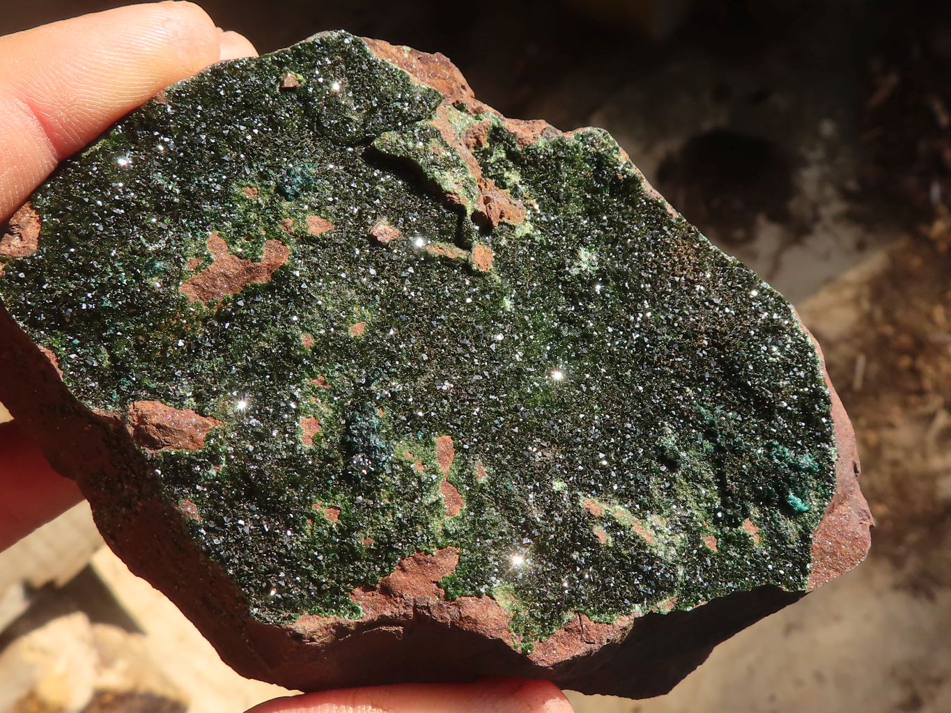Natural Rare Libethenite Crystals On Dolomite Matrix Specimens x 2 From Likasi, Congo - Toprock Gemstones and Minerals 