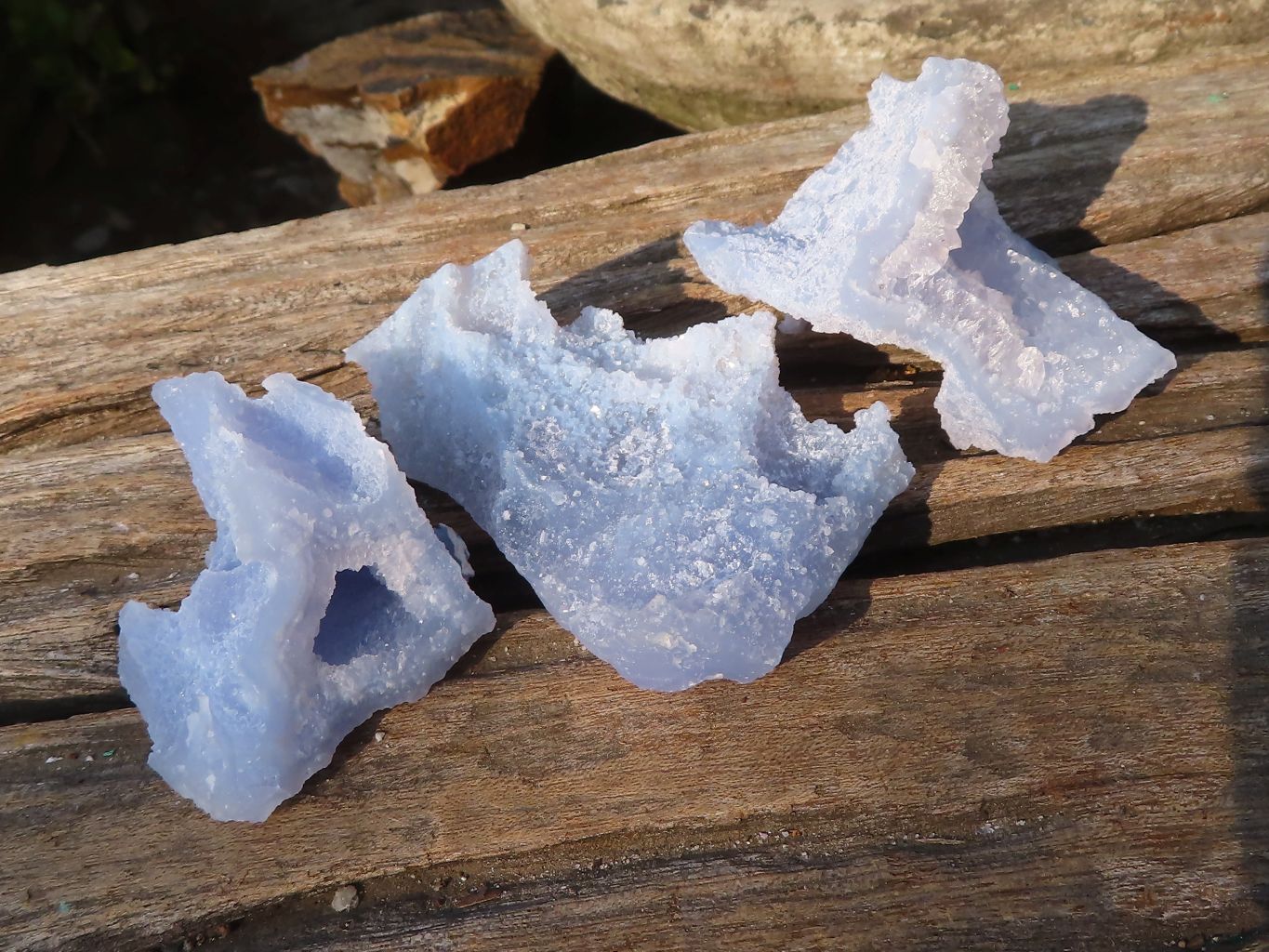 Natural Etched Blue Chalcedony Specimens  x 71 From Nsanje, Malawi - Toprock Gemstones and Minerals 
