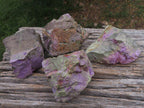 Natural Rough Cobbed Stichtite With Green Serpentine (Atlantisite) Specimens  x 4 From Barberton, South Africa - TopRock
