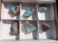 Natural Drusy Coated Chrysocolla Dolomite Specimens x 6 From Congo - Toprock Gemstones and Minerals 