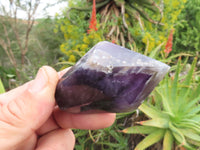 Polished  Dark Purple Chevron Amethyst Quartz Crystals x 6 From Zambia - TopRock