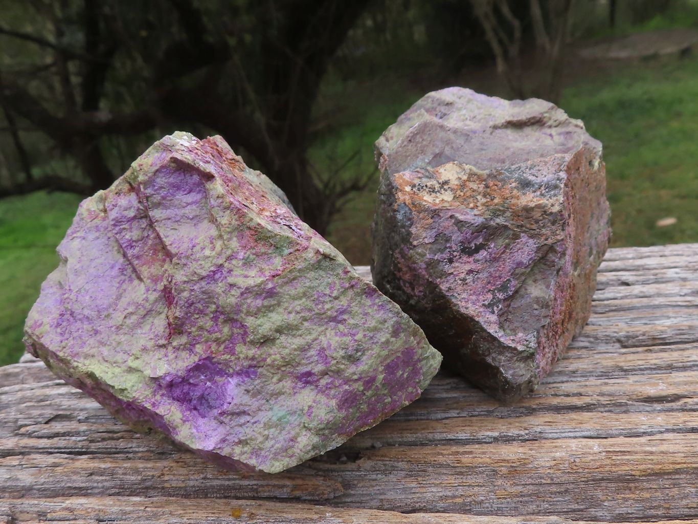 Natural Rough Cobbed Stichtite With Green Serpentine (Atlantisite) Specimens  x 4 From Barberton, South Africa - TopRock