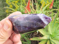 Polished  Dark Purple Chevron Amethyst Quartz Crystals x 6 From Zambia - TopRock