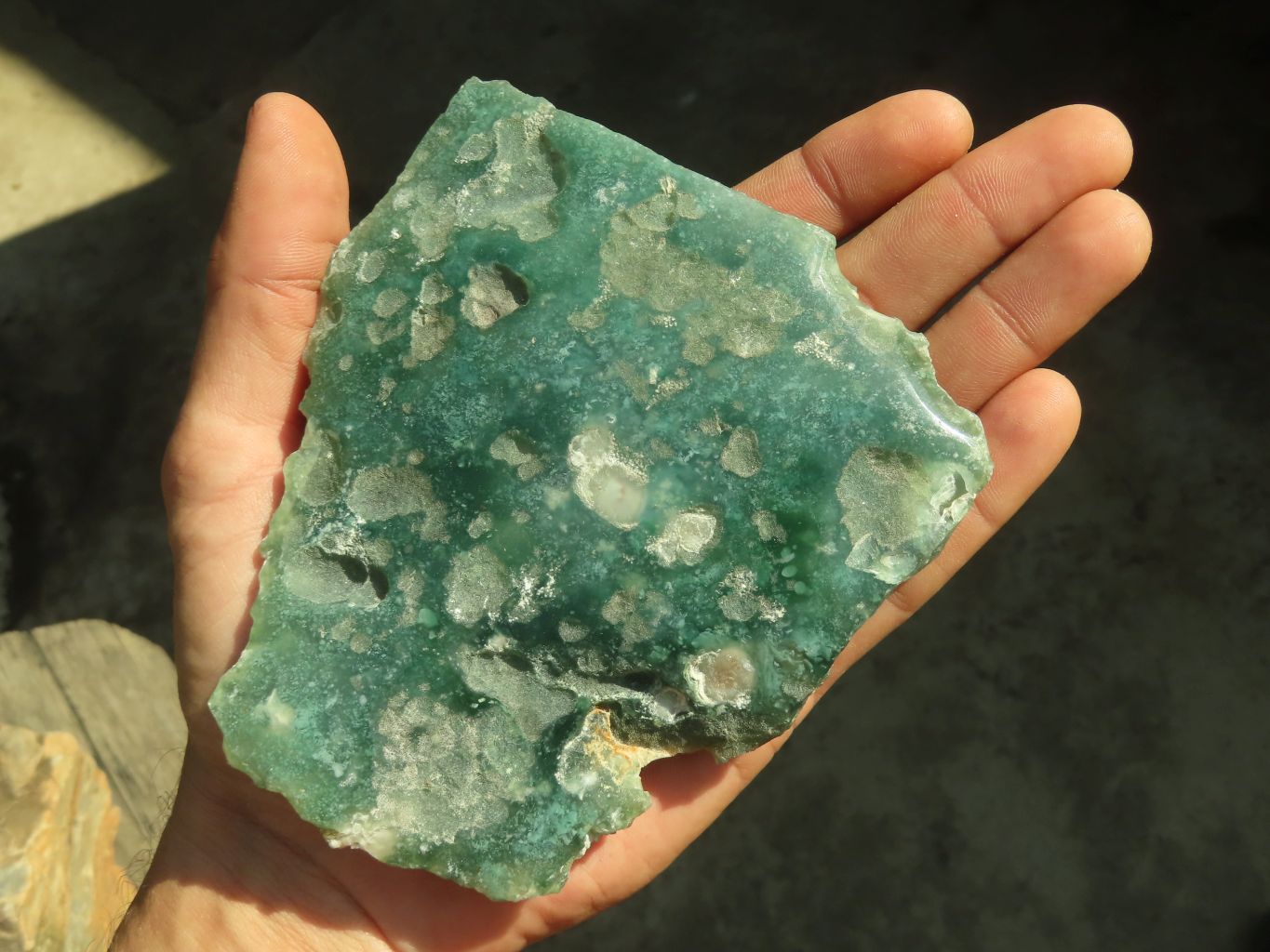 Polished On One Side Emerald Mtorolite Plates x 3 From Mutorashanga, Zimbabwe - Toprock Gemstones and Minerals 