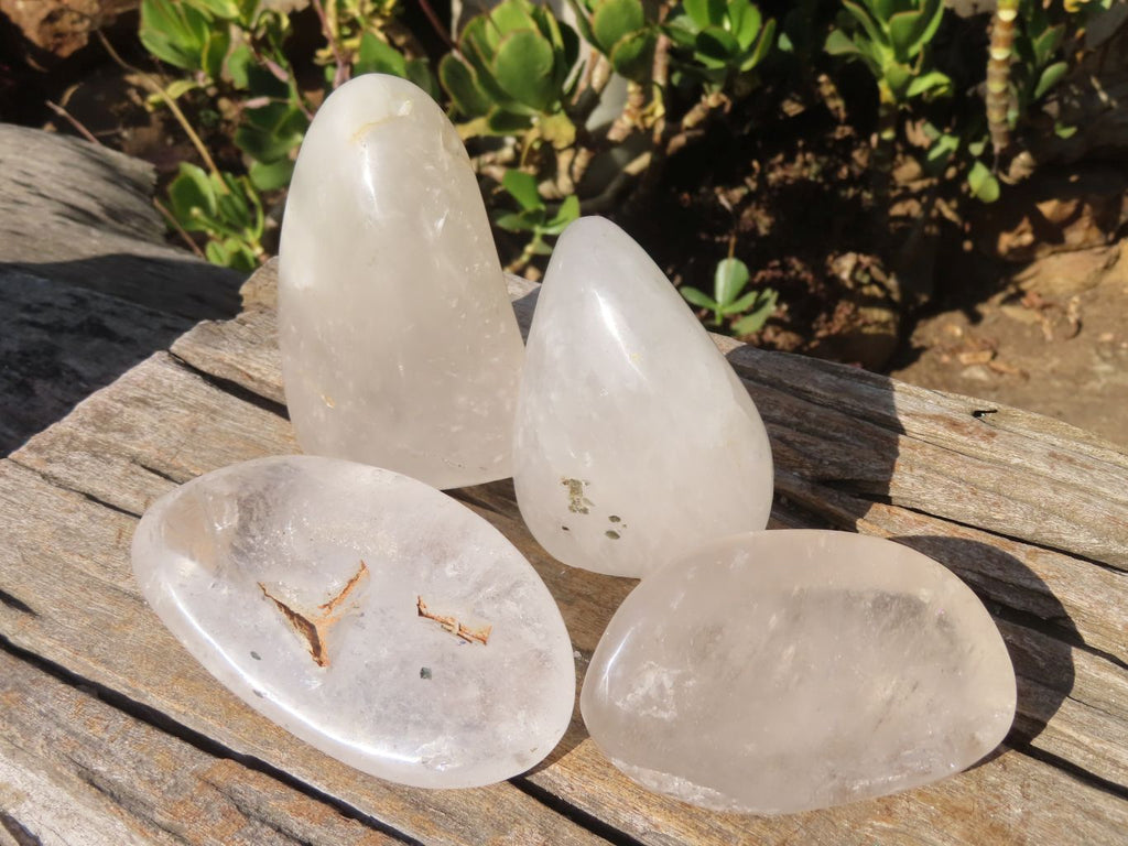 Polished Clear Quartz Crystal Free Forms  x 4 From Zimbabwe - Toprock Gemstones and Minerals 