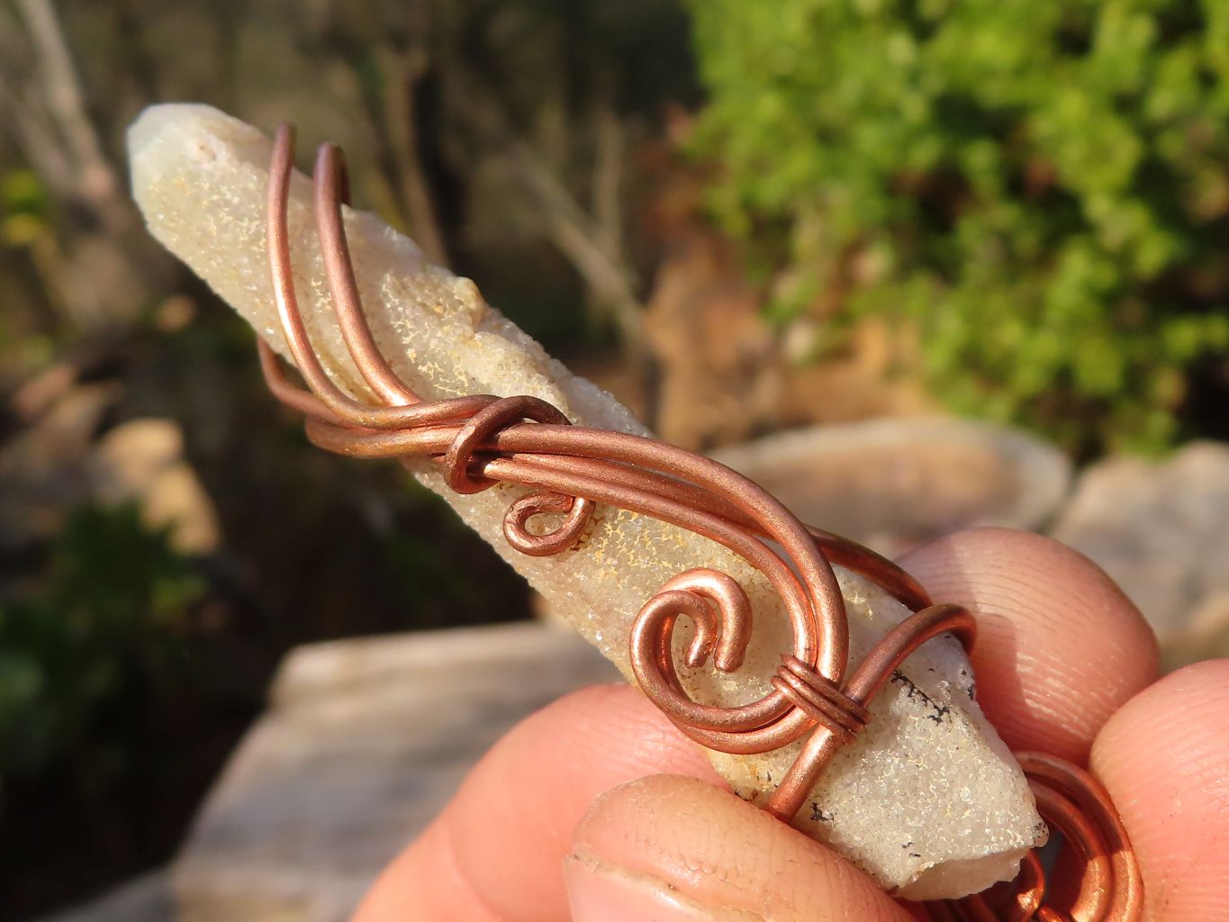 Natural Copper Wire Wrapped Spirit Quartz Crystals x 8 From Boekenhouthoek, South Africa - Toprock Gemstones and Minerals 