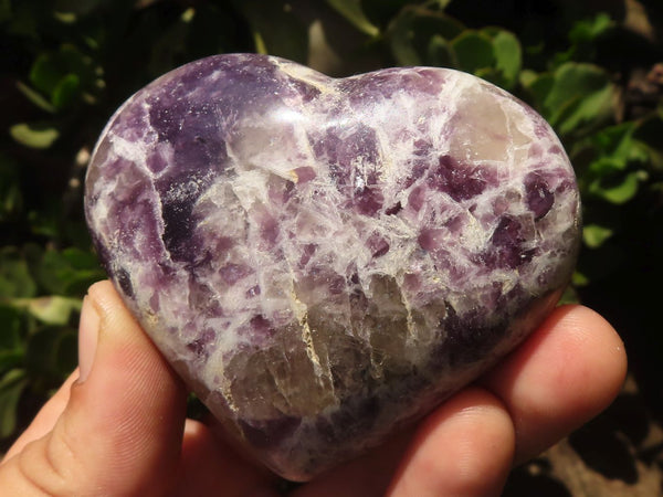 Polished Purple Lepidolite Hearts With Pink Rubellite On Some  x 6 From Madagascar - TopRock