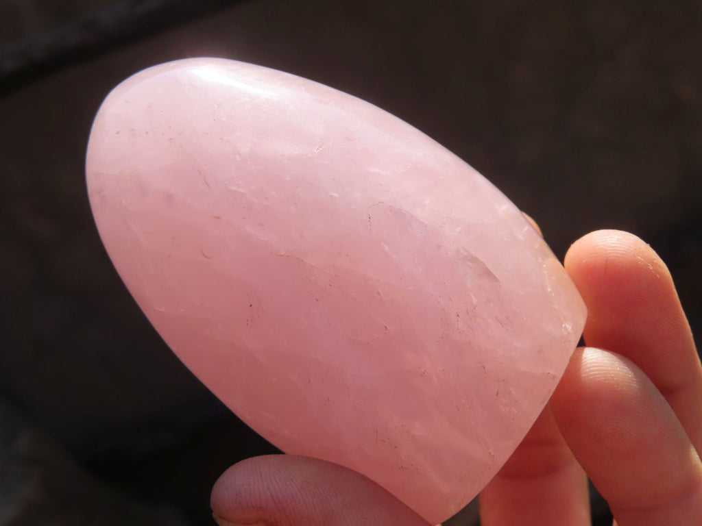 Polished Pink Rose Quartz Standing Free Forms x 6 From Antsirabe, Madagascar - Toprock Gemstones and Minerals 