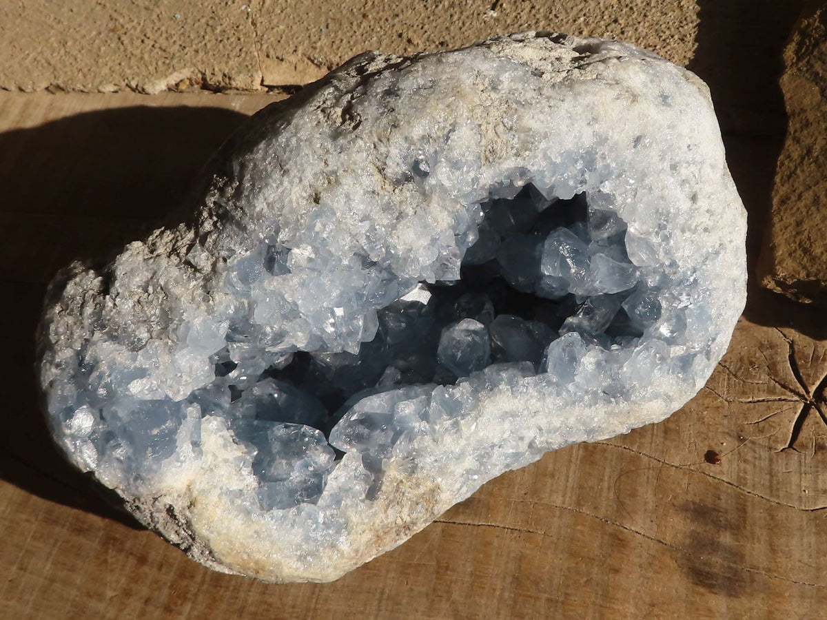 Natural Blue Celestite Geode Specimen  x 1 From Sakoany, Madagascar - Toprock Gemstones and Minerals 