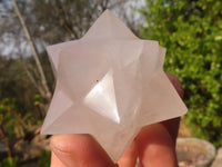 Polished  Girasol Pearl Quartz Merkabah Stars x 6 From Ambatondrazaka, Madagascar
