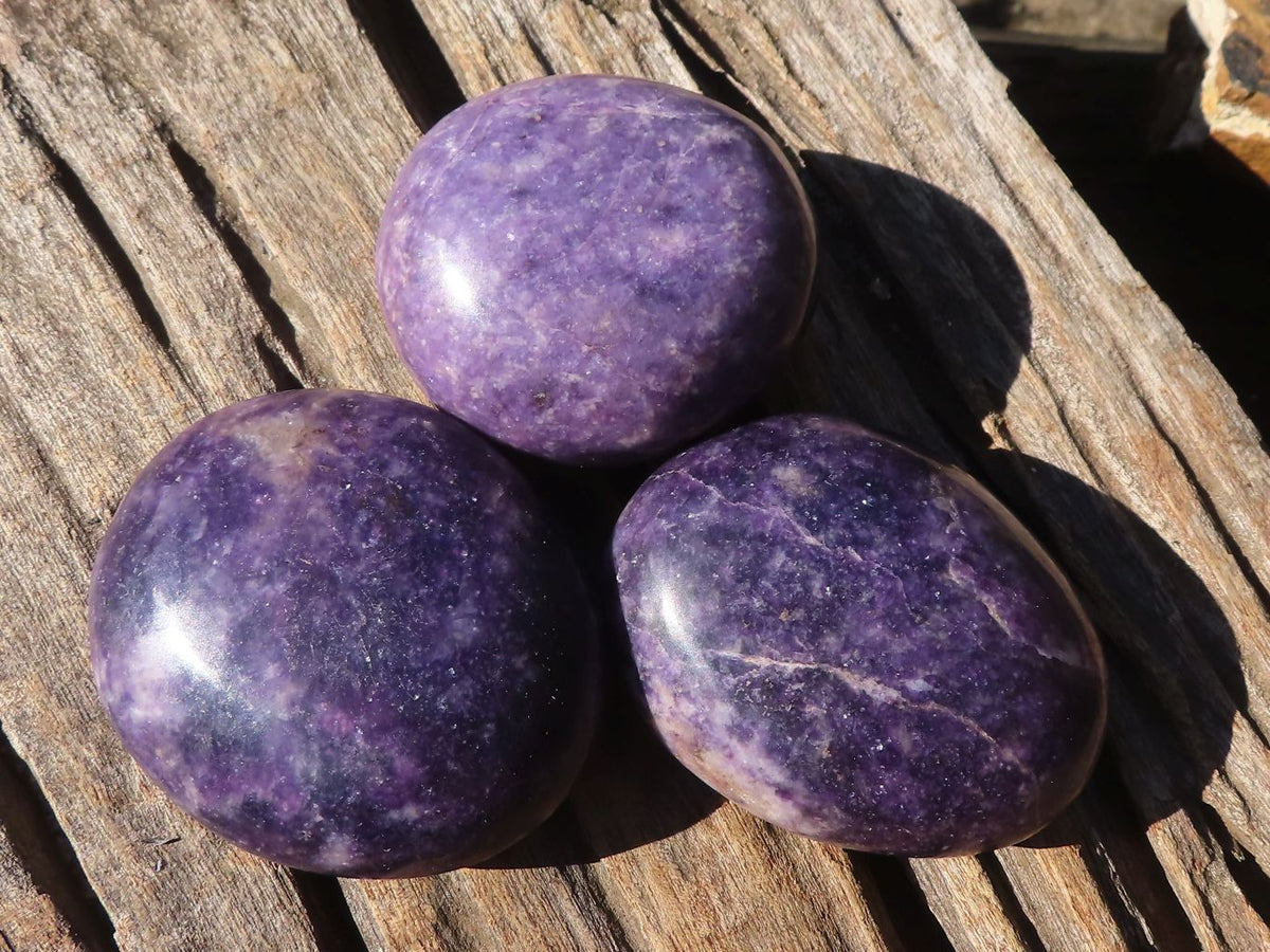 Polished Purple Lepidolite Palm Stones  x 6 From Zimbabwe - Toprock Gemstones and Minerals 