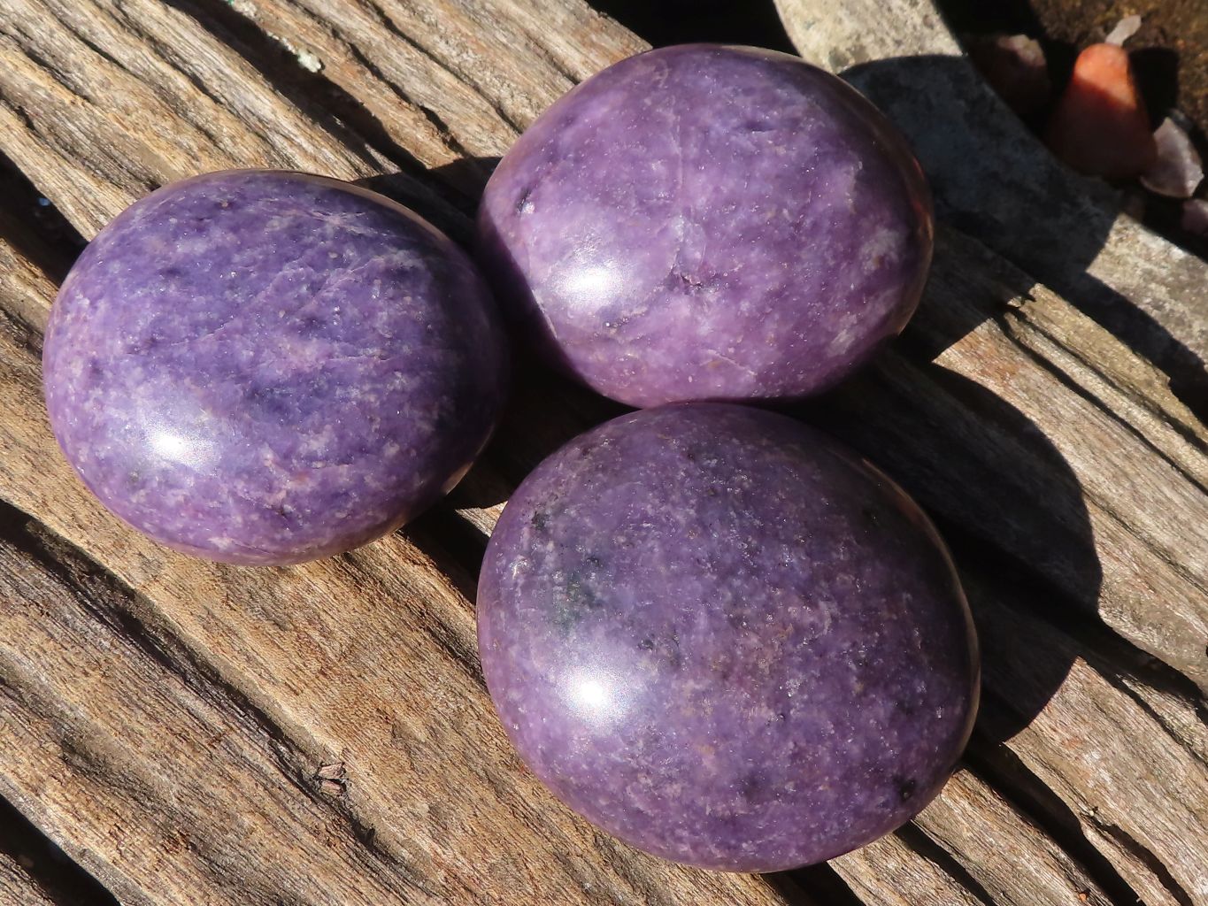 Polished Purple Lepidolite Palm Stones  x 6 From Zimbabwe - Toprock Gemstones and Minerals 