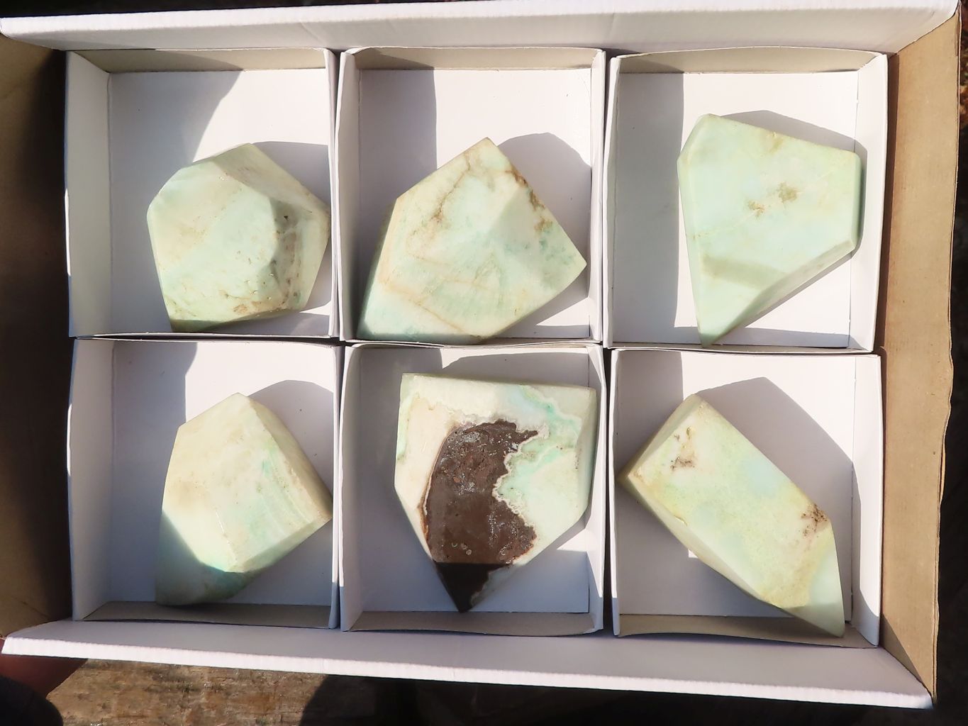 Polished Blue Smithsonite Aragonite Points x 6 From Congo - Toprock Gemstones and Minerals 