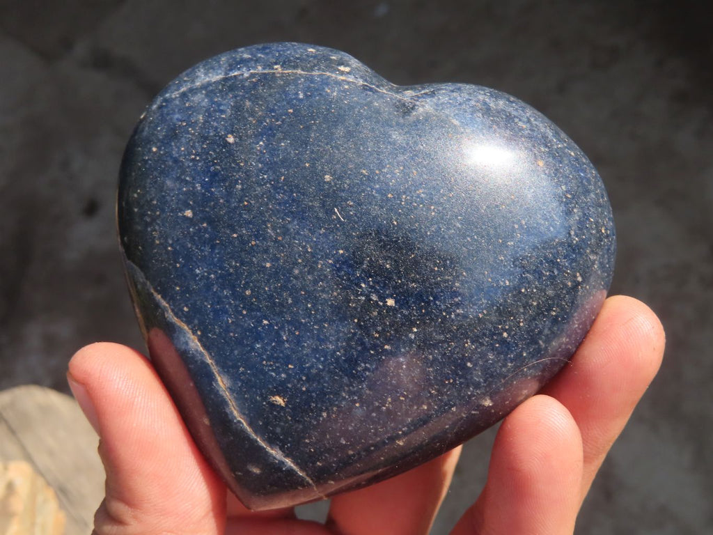 Polished Blue Lazulite Hearts  x 6 From Madagascar - Toprock Gemstones and Minerals 