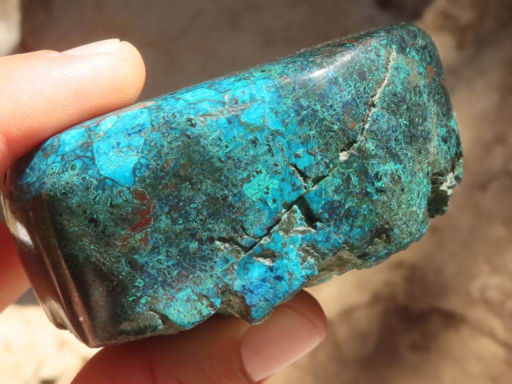 Polished Blue Shattuckite Free Forms  x 6 From Kaokoveld, Namibia - Toprock Gemstones and Minerals 