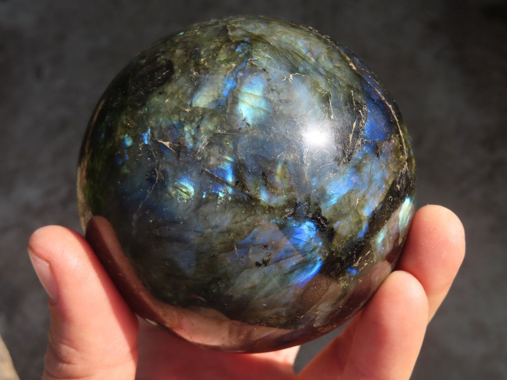 Polished Labradorite Spheres  x 2 From Tulear, Madagascar - Toprock Gemstones and Minerals 
