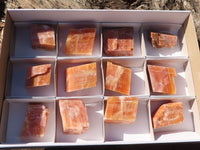 Natural New Sunset Orange Calcite Specimens  x 12 From Spitzkop, Namibia - Toprock Gemstones and Minerals 