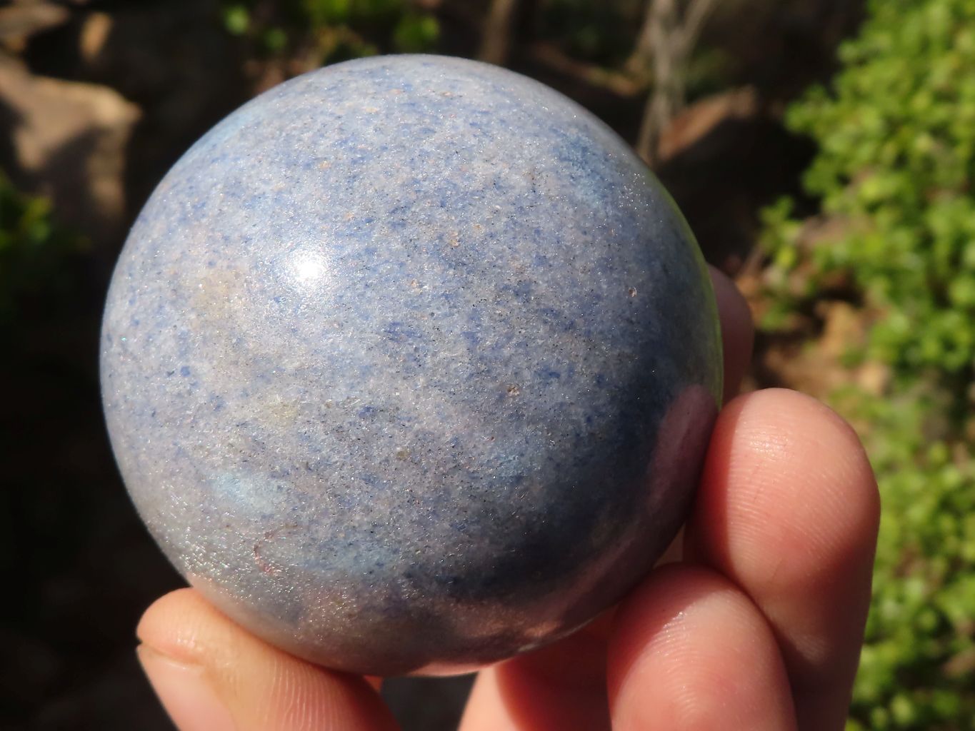 Polished Blue Spotted Spinel Quartz Spheres x 5 From Madagascar - Toprock Gemstones and Minerals 