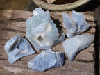 Natural Etched Blue Chalcedony Specimens  x 5 From Malawi - TopRock